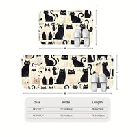 Cats Animal Kitchen Mats: Non-slip, Durable Bathroom Pads, Comfortable Standing Runner Rugs, Carpets for Kitchen, Home, Office, Sink, Laundry Room, Bathroom, Spring Decor, Available in Different Sizes