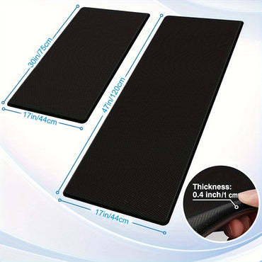 Kitchen Mat [2 PCS] Cushioned Anti-Fatigue Kitchen Rug, Waterproof Non-Slip Kitchen Mats and Rugs Heavy Duty PVC Ergonomic Comfort Foam Rug for Kitchen, Floor Home, Office, Sink, Laundry, black
