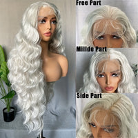 Full Head Lace Front Synthetic Wig - Wavy & Curly Hair, Middle Part, Music Festival Style, Long Hair, Full Coverage, Breathable, Adjustable Cap, Easy to Wear - for Women, Perfect for Music Festivals, Cosplay, and Everyday Wea