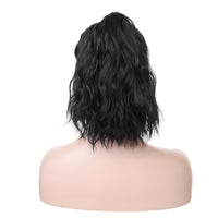 Chic Houndstooth Ponytail Baseball Cap Wig for Women - Body Wave, High-Quality Synthetic Fiber, Adjustable Rose Net Hat, Duckbill Cap, Hairpiece