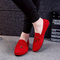 Men's Solid Color Slip On Tassel Loafer Shoes, Comfy Non Slip Casual Durable Rubber Sole Lightweight Walking Shoes, Men's Footwear
