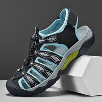 Summer Big Size Men'S Sandals Thick Sole Wear-resistant Outdoor Sports Toe-covered Leisure Sandals Breathable Hollow Men'S Beach Shoes Four-season Slippers