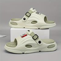 Men's Trendy Street Style Chunky Slippers, Comfy Non Slip Casual Durable Soft Sole EVA Slides, Men's Footwear