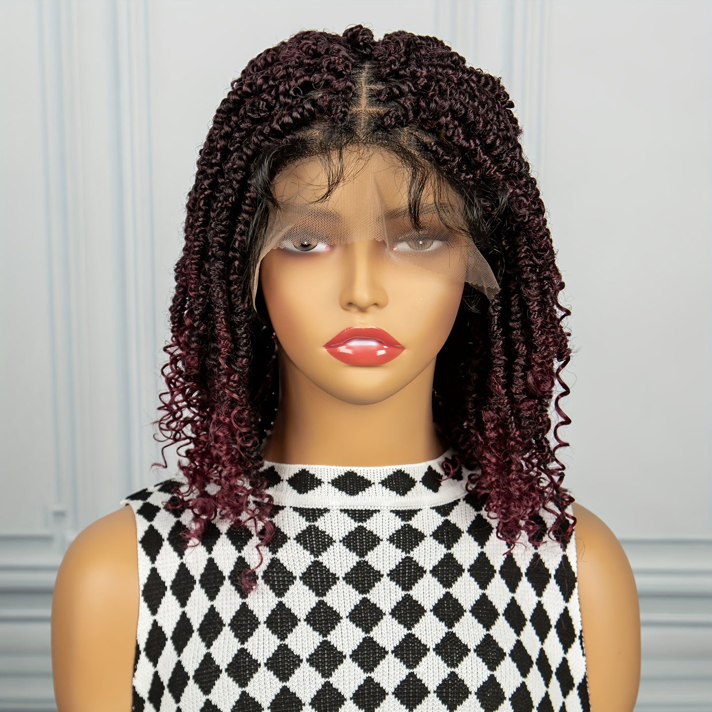 Braids Wig Curly Braids Wig Synthetic Lace Wig Beginners Friendly Heat Resistant Wig For Women