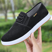 Comfy Tai Chi Kung Fu Slip-On Shoes - Men's Canvas Shoes with Non-Slip Durable Rubber Sole, Breathable Canvas Upper, and Soft Insoles for Comfortable Walking and Martial Arts Training - Ideal for Men's Footwear and Fitness En