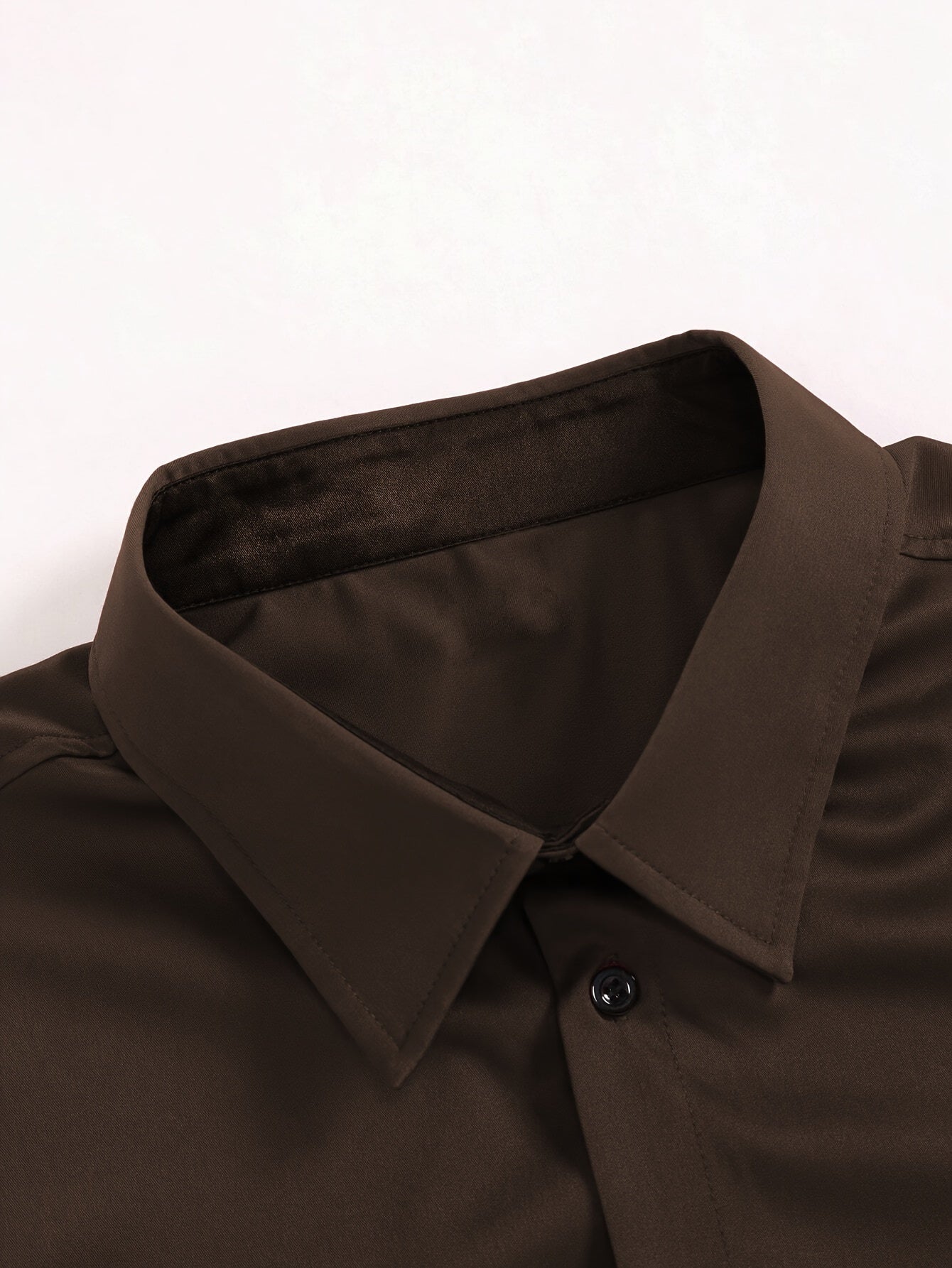 Elegant Solid Color Men'S Dress Shirt - Polyester Woven Fabric, Regular Fit, Button-Down Collar, All-Season Comfort, Ideal Gift for Partners