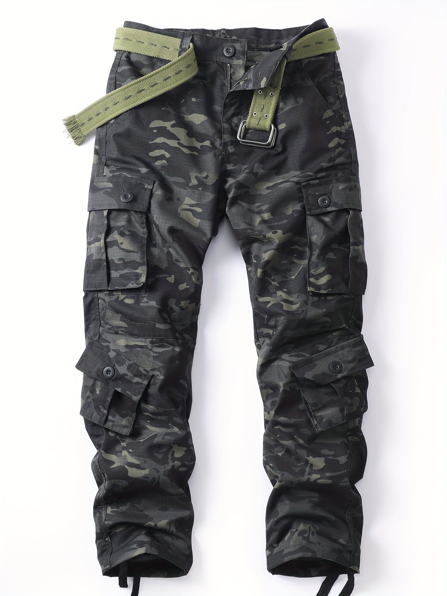 Mens Trendy Camouflage Cargo Pants - Durable & Comfortable with Spacious Flap Pockets - Perfect for Outdoor, Work & Streetwear - Hiphop Inspired Loose Fit Style