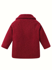 JOMAKE Girls' Winter Coat - Pastel Pink & Ombre Jacket with Button Front Closure, Soft Fleece-Lined Lapel Collar, Non-Stretchy Fabric for Everyday & Formal Events, Long Sleeve Casual Outerwear for School, Travel - Cute Korean