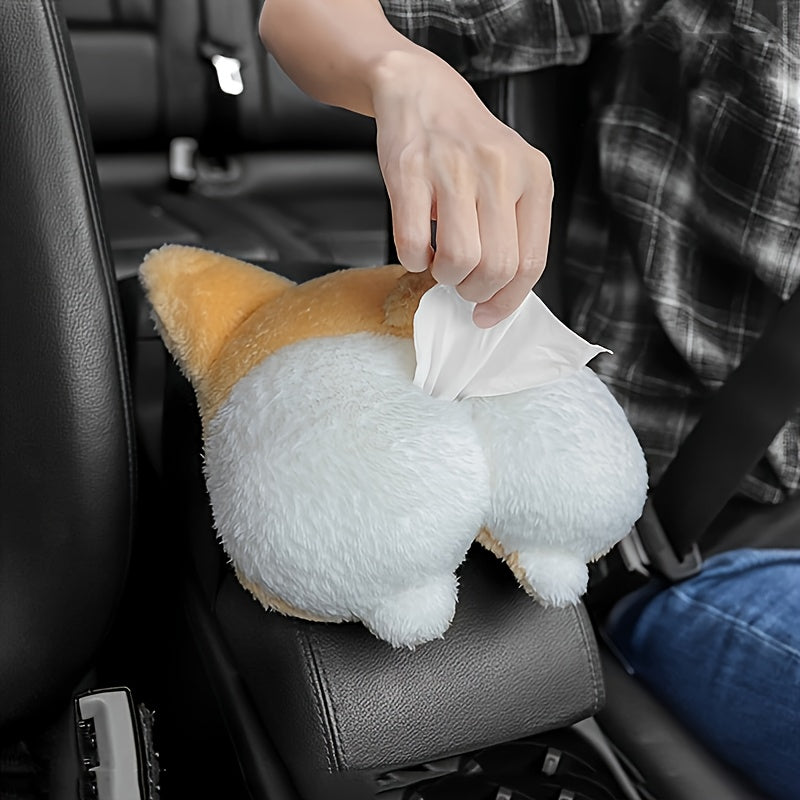 [One Cute Corgi Tissue Box] Cute Corgi Car Tissue Box: Add Some Fun To Your Ride!