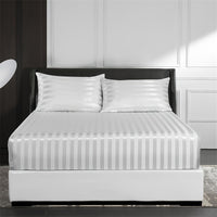 Luxurious Striped Woven Fitted Sheet - Soft, Breathable & Easy-Care Design for Superior Comfort and Healthy Sleep