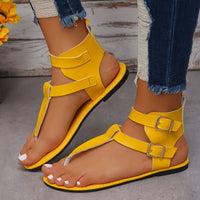 Womens Solid Color Thong Sandals with Stylish Buckle Detail - Ultra-Lightweight & Soft Sole - Effortless Casual Beach Shoes for Summer Escapes - Perfect for Koningsdag/Kings Day Celebrations