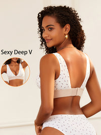 Seamless Plunge Bra, Comfy & Breathable Deep V Wireless Bra, Women's Lingerie & Underwear