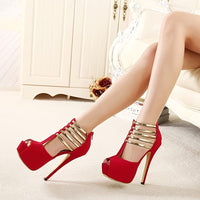 Women's Stiletto High Heels, Ankle T-strap Platform Peep Toe Pumps, Party & Dress Heels