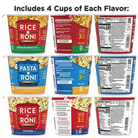 PASTA RONI Quaker Rice a Roni Cups Individual Cup, 3-Flavor Variety Pack, 2.25 Oz (Pack of 12)