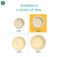 ECO SOUL 100% Compostable 16 Oz Soup Bowls (125-Pack) Disposable dessert bowls | Heavy duty paper bowl|Eco-friendly salad bowl | Biodegradable large Bowls