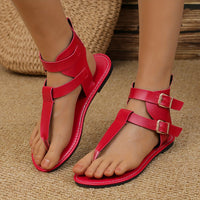 Womens Solid Color Thong Sandals with Stylish Buckle Detail - Ultra-Lightweight & Soft Sole - Effortless Casual Beach Shoes for Summer Escapes - Perfect for Koningsdag/Kings Day Celebrations