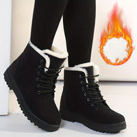 [Winter Snow Boots] Slip-Resistant & Plush Lined Women's Winter Snow Boots | PU Sole, Lace-Up Closure, Cushioned Insole - Cold Weather Boots for Everyday & Formal Outfits - Extended Sizes up to US Women's 44 (EU 43) - Black B