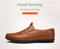 [Comfortable Loafers] CLOHOO Men's Genuine Faux Leather Slip-On Loafers | Non-Slip Comfortable Casual Shoes with Round Toe, Black, Rubber Sole, Faux Cover Lining - All Seasons Durable Footwear, Sleek Loafer Design