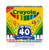 Crayola Ultra Clean Washable Markers (40 Count), Coloring Markers for Kids, Art Supplies, Marker Set, Gifts for Kids, 3, 4, 5