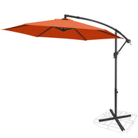 FRUITEAM 10Ft Offset Patio Umbrella, Cantilever Hanging Umbrellas, Outdoor Umbrella Large Market Umbrella with Crank & Cross Bar, Waterproof UV Protection UPF50+ for Garden/Pool/Back…