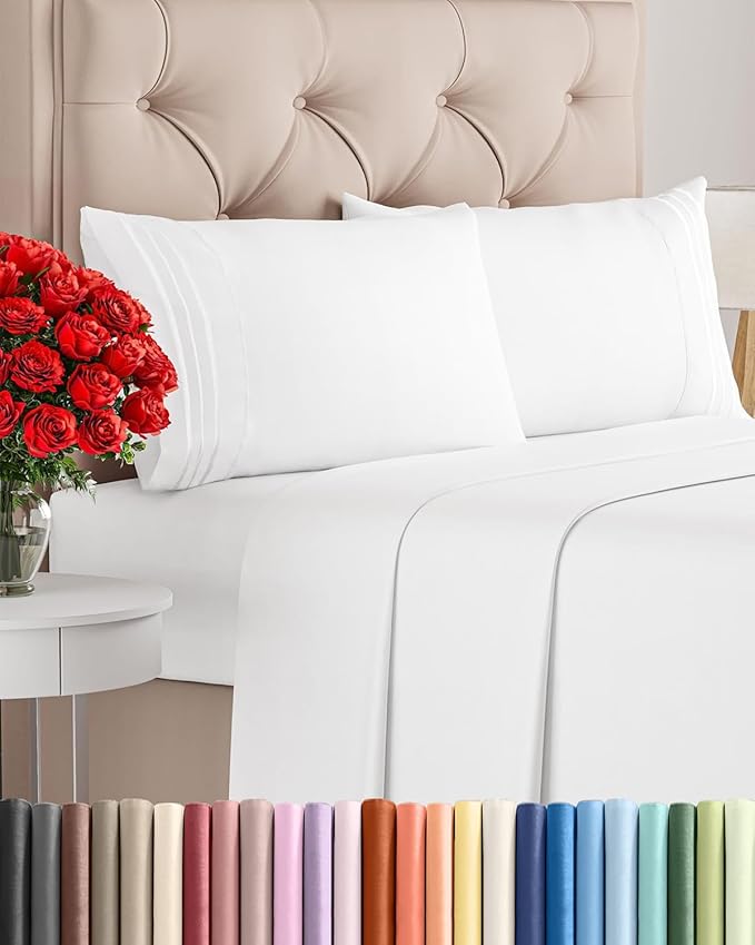 Queen Size 4 Piece Sheet Set - Comfy Breathable & Cooling Bed Sheets Set - Hotel Luxury Bedding for Women, Men, Kids, Teens, Boys & Girls - Deep Pockets, Soft and Wrinkle Free - Oeko-Tex - Dark Grey