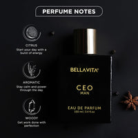 Bella Vita Luxury CEO MAN Perfume for men (3.3 Fl.oz) - Eau De Parfum with Lemon, Lavender, Tonka & Agarwood | Long Lasting Perfume for men, Vegan & Cruelty Free | Gift for men