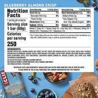 Clif Bar - Blueberry Almond Crisp - Made with Organic Oats - 11g Protein - Non-GMO - Plant Based - Energy Bars - 2.4 oz. (12 Pack)