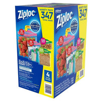 Ziploc Variety Total Bags, 347 Pack, 347 Piece Assortment, clear