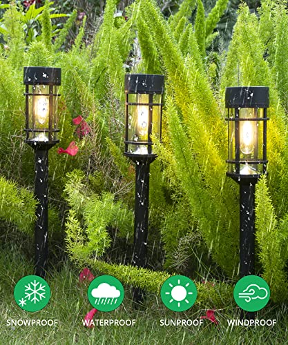 ILANCK Solar Pathway Lights 8 Pack, Bright Solar Lights Outdoor Waterproof IP65, LED Solar Garden Lights Metal Landscape Lighting for Yard, Path, Driveway