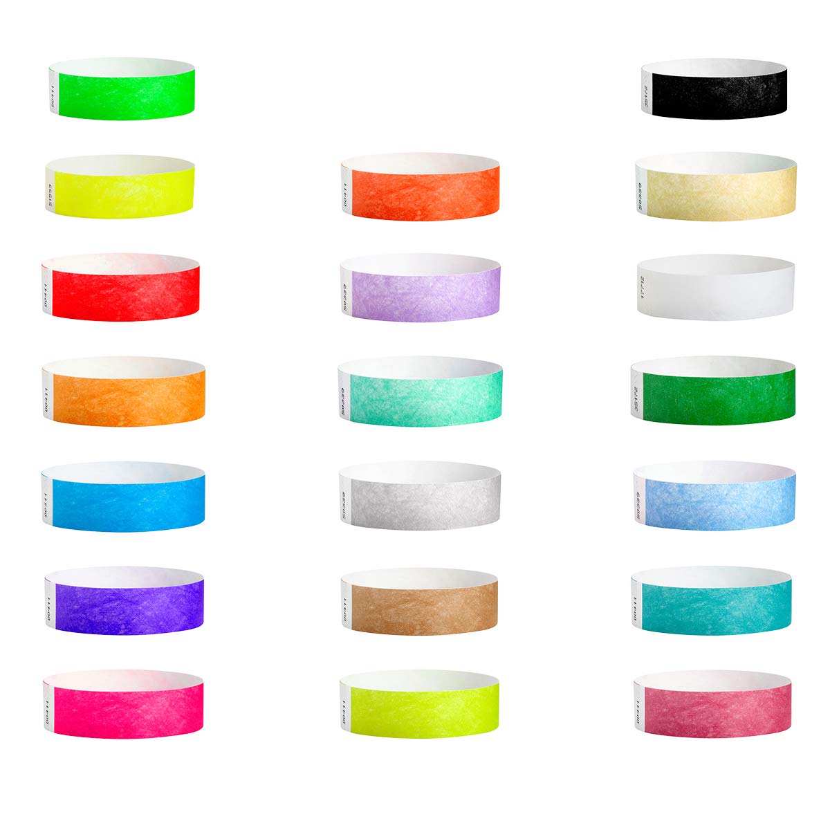 WristCo 20 Color Variety Pack Tyvek Wristbands for Events - 200 Count - Comfortable Tear Resistant Paper Bracelets ID Wrist Bands for Concerts Festivals Admission Party Identification