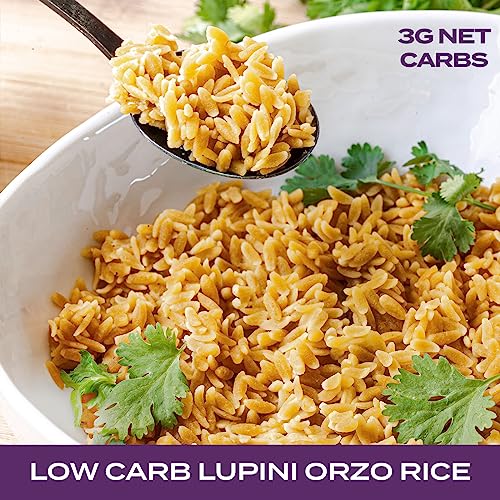 Aviate Keto Rice Orzo - Low Carb (3g Net) Lupini Rice/Pasta, High Protein (18g), Gluten-Free, Made with Lupin Flour, Plant Based Vegan, Keto-friendly - Slim Orzo Pasta Rice (8oz) (Pack of 3)