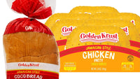 Coco Bread (4-pack) + Microwavable Jamaican Patty (6-pack) Combo (Chicken, 6-Pack)