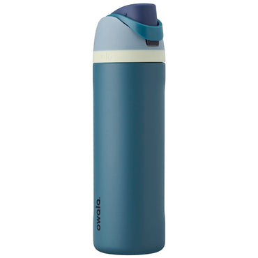 Owala FreeSip Insulated Stainless Steel Water Bottle with Straw for Sports and Travel, BPA-Free, 32-oz, Blue/Teal (Denim)
