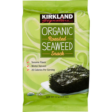 Kirkland Signature Organic Roasted Seaweed Snack, 0.6 ounces (4-pack)