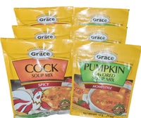 Grace Pumpkin Flavored Soup Mix Homestyle(3 Pks, 45g) & Spicy Cock Soup Mix (3pks,50g) | 6packs