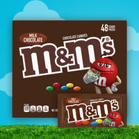 M&M'S Milk Chocolate Candy Singles Size 1.69-Ounce Pouch 48-Count Box