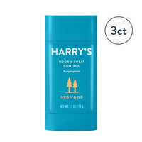 Harry's Deodorant & Antiperspirant - Odor & Sweat Control Antiperspirant for Men - Redwood, 2.5 Oz (Pack of 3),blue