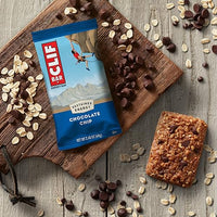 Clif Bar - Chocolate Chip - Made with Organic Oats - 10g Protein - Non-GMO - Plant Based - Energy Bars - 2.4 oz. (12 Pack)