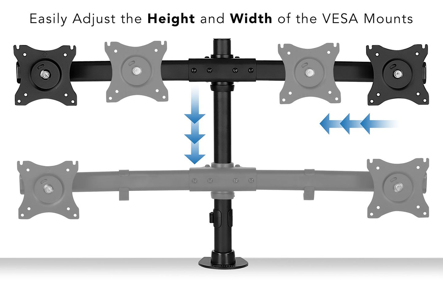 Mount-It! Dual Monitor Mount | Double Monitor Desk Stand Arm | Fits 2 Computer Screens 17 19 20 21 22 24 27 Inch | Two VESA 75 100 Compatible Displays | C-Clamp and Grommet Bases Included