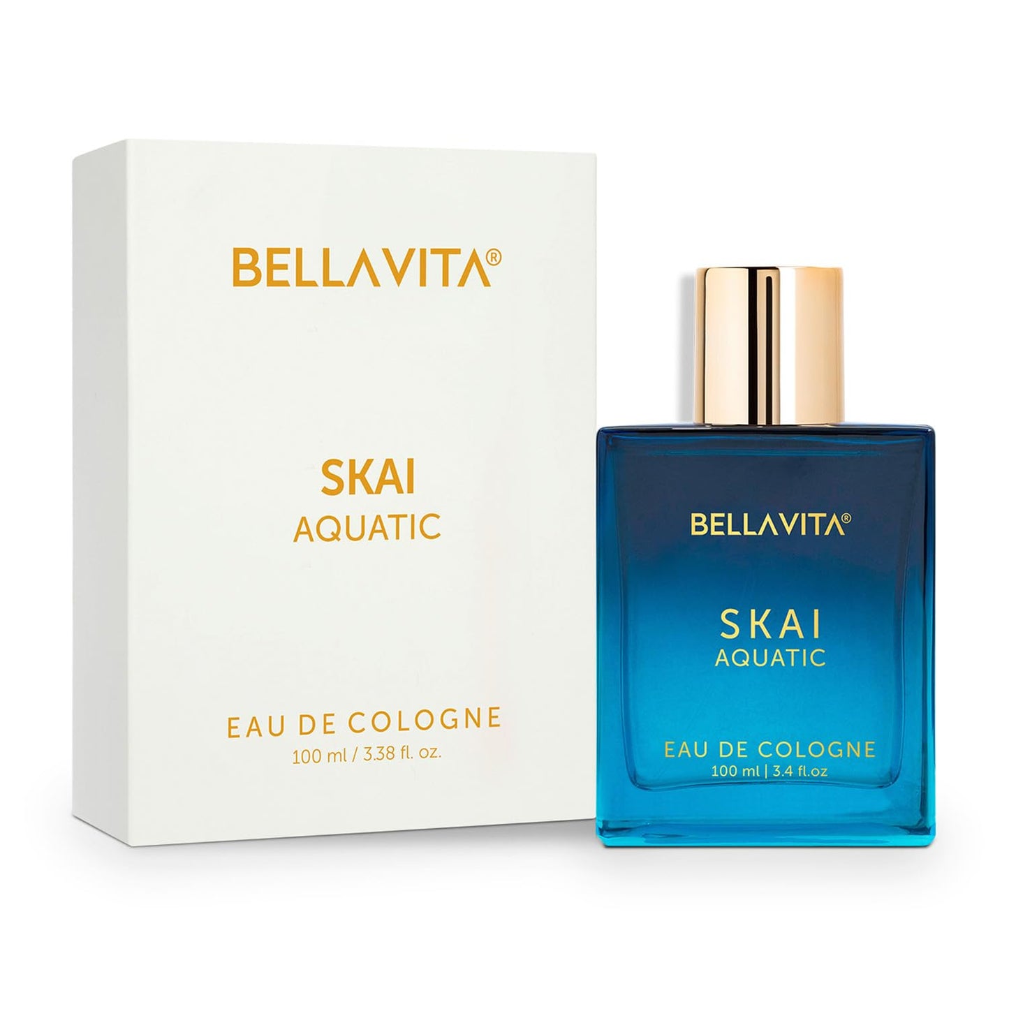 Bella Vita Luxury Skai Aquatic Eau De Cologne (3.48 fl. Oz.) Unisex Perfume for Women & men, Made with Bergamot, Pink Pepper, Long Lasting + Clean & Natural + Cruelty Free Ingredients