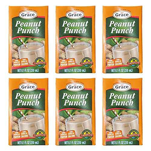 Grace Jamaican Peanut Punch Drink (6 Pack, Total of 48.6fl.oz)