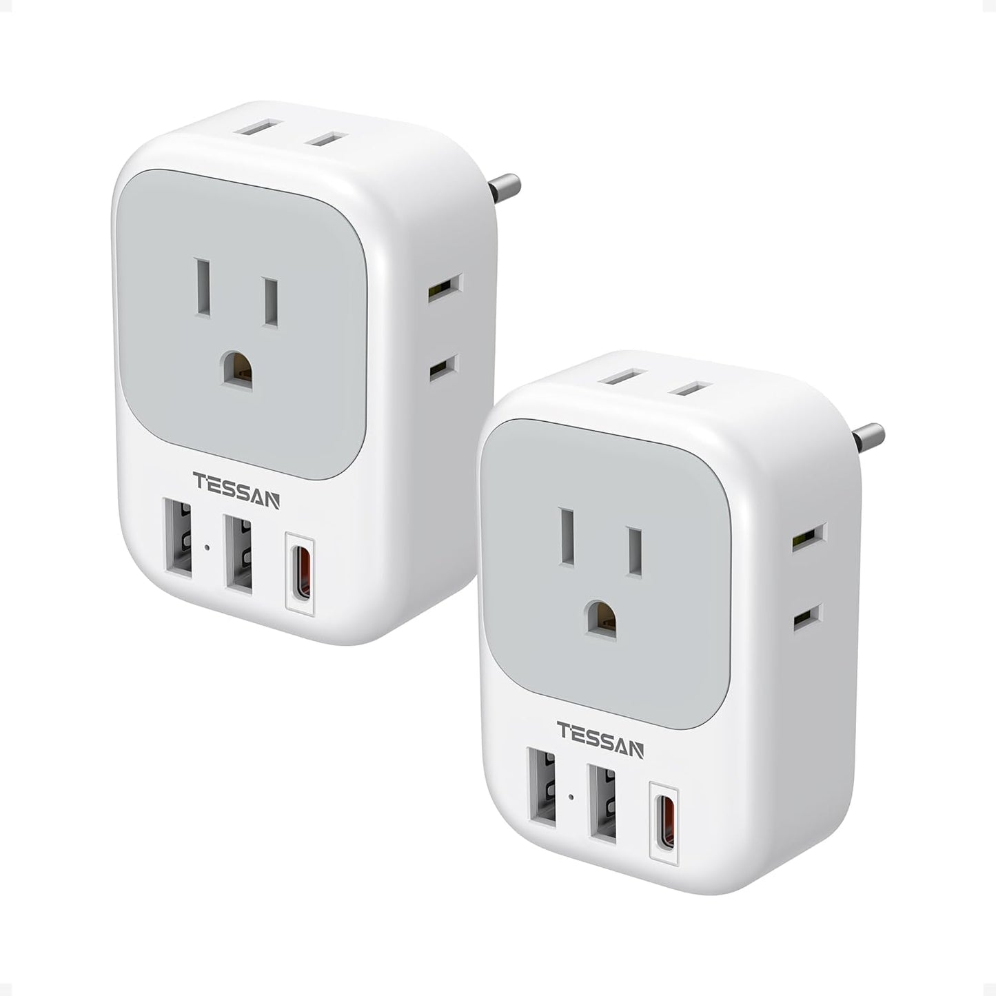 2 Pack European Travel Plug Adapter