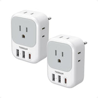 2 Pack European Travel Plug Adapter