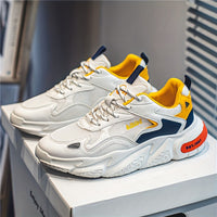 Mens Fashionable Chunky Sneakers - Ultra-Breathable Pillow Sole - Secure Non-Slip Grip - Durable for Outdoor Adventures - Comfortable Lace-Up Mens Shoes
