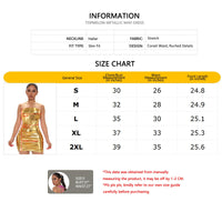 Metallic Short Corset Dress for Women Leather Bodycon Holographic Dress Sexy Halter Ruched Sparkly Holiday Mini Club Dress Yellow M