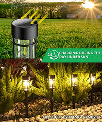 ILANCK Solar Pathway Lights 8 Pack, Bright Solar Lights Outdoor Waterproof IP65, LED Solar Garden Lights Metal Landscape Lighting for Yard, Path, Driveway