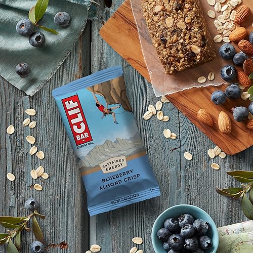 Clif Bar - Blueberry Almond Crisp - Made with Organic Oats - 11g Protein - Non-GMO - Plant Based - Energy Bars - 2.4 oz. (12 Pack)