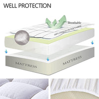 EASELAND Queen Size Mattress Pad Pillow Top Mattress Cover Quilted Fitted Mattress Protector Cotton Top Stretches up 8-21" Deep Pocket Cooling Mattress Topper (60x80 inch, White)