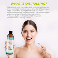 QAH Coconut Oil Pulling for Teeth Therapy, 100% Natural Virgin Coconut Oil and Mint Essential Oil Helps Fresh Breath, Teeth Whitening, Oral Care, Gum Health, Coconut & Peppermint Mouthwash