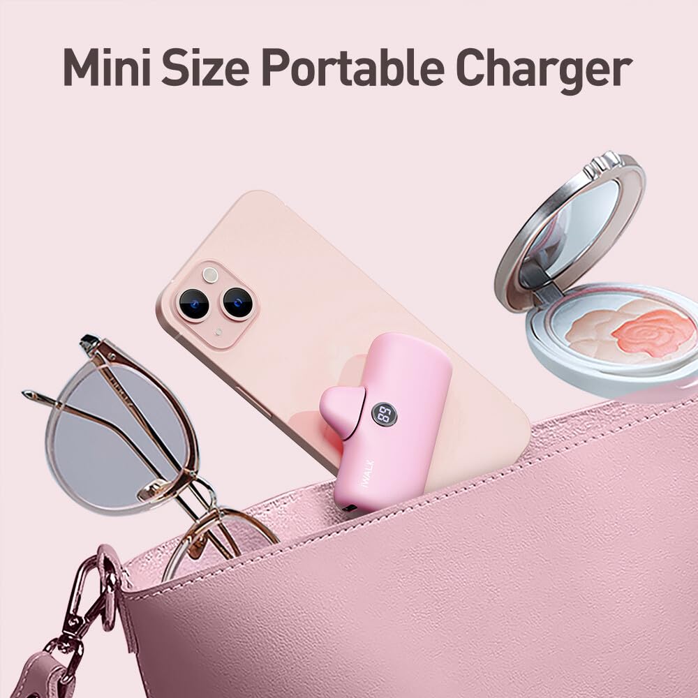 iWALK USB-C Portable Charger for iPhone 15: Mini 20W 4800mAh wireless Power Bank Fast Charging Travel Battery Pack Compatible with iPhone 15 Plus/15 Pro/15 Pro Max/iPad/AirPods Andriod Phone Samsung